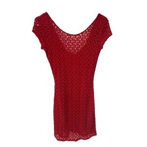 Free People Gypsy Lace Crocheted Bodycon‎ Dress Womens XS Scoop Back Bohemian